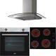 Sia 60cm Stainless Steel Single Oven, 4 Zone Ceramic Hob & Curved Cooker Hood