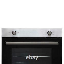 SIA 60cm Stainless Steel Single Oven, 4 Zone Ceramic Hob & Curved Cooker Hood