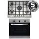 Sia 60cm Stainless Steel True Fan Electric Single Oven And 70cm 5 Burner Gas Hob