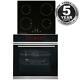 Sia Biso11ss 60cm Black Single Electric True Fan Oven & 4 Zone Induction Hob