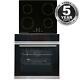Sia Biso12pss 60cm Black Pyrolytic Single Electric Oven & 4 Zone Induction Hob