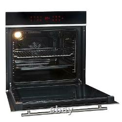 SIA BISO12PSS 60cm Black Pyrolytic Single Electric Oven & 4 Zone Induction Hob