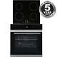 Sia Biso6ss 60cm Black Single Electric True Fan Oven & 4 Zone 13a Induction Hob