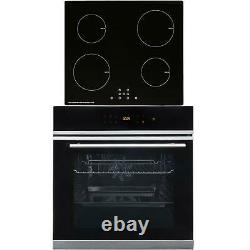 SIA BISO6SS 60cm Black Single Electric True Fan Oven & 4 Zone Induction Hob