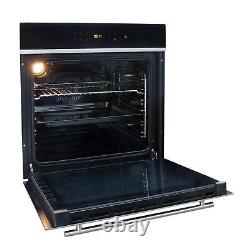 SIA BISO6SS 60cm Black Single Electric True Fan Oven & 4 Zone Induction Hob