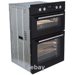 SIA Built In Double Electric Fan Oven & Stainless Steel 70cm 5 Burner Gas Hob