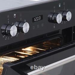 SIA Built In Double Electric Fan Oven & Stainless Steel 70cm 5 Burner Gas Hob