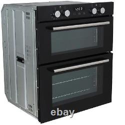 SIA Built Under Double Electric Fan Oven & 60cm 4 Burner Gas Stainless Steel Hob