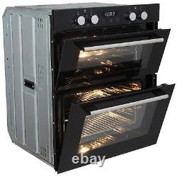 SIA DO101 60cm Black Built Under Double Electric Fan Oven With Digital Timer