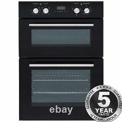 SIA DO102 60cm Black Built In Double Electric True Fan Oven With Digital Timer