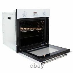 SIA SO102WH 60cm White Built In Single Electric True Fan Oven With Digital Timer