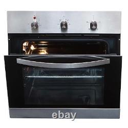 SIA SO113SS 60cm Stainless Steel Single Oven, 4 Zone Induction Hob & Extractor