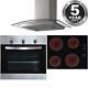 So113ss 60cm Stainless Steel Single Oven, 4 Zone Touch Ceramic Hob & Curved Hood