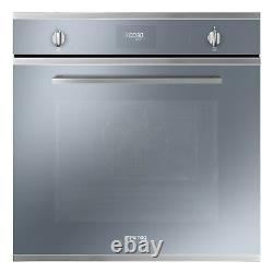 Smeg Cucina Pyrolytic Self Cleaning Multifuction Single Oven Silver Glass