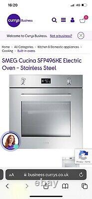 Smeg Inbuilt New Oven, Sfp496. Xe Cucina Model Electric. Stainless + Smeg Hood