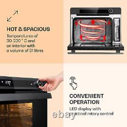 Steam Oven Kitchen Grill Convection 230 °C 31 L Touch Control LED Black 2400 W