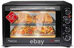 TurboTronic Mini Oven 45 Liters 2000 W Electric BBQ Oven Pizza Oven with Timer