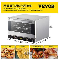 VEVOR Countertop Electric Convection Oven Commercial Baking Oven 47L 220-240V