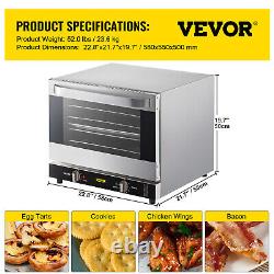 VEVOR Countertop Electric Convection Oven Commercial Baking Oven 66L 220-240V